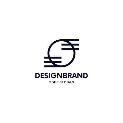 Black Abstract Geometric Design Logo