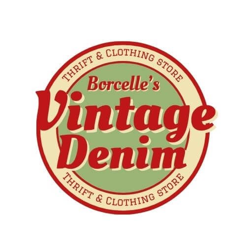 Green Red and Beige Vintage Thrift Logo