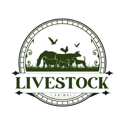 Green White Vintage Livestock Badge Logo
