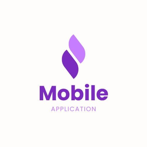 Purple Abstract Geometric Mobile Application Logo