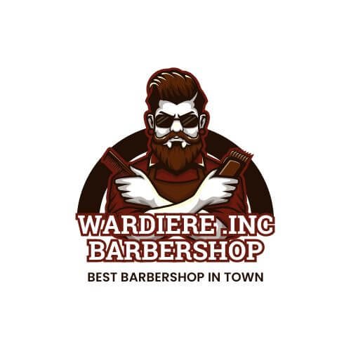 Red Brown Vintage Vector Barbershop Logo